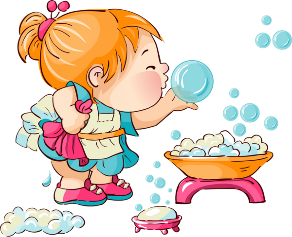 Мультяшные дети умываются