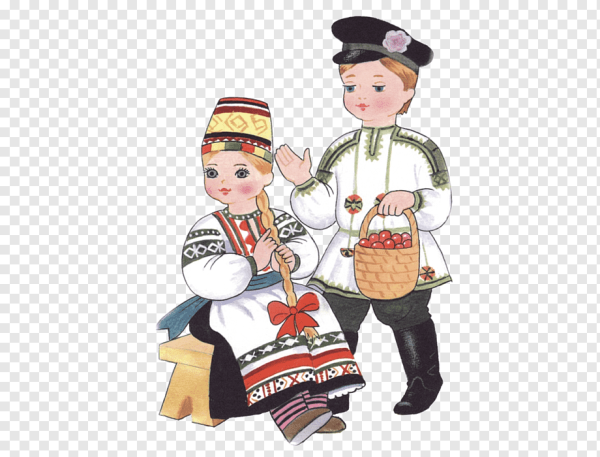 Русские народные мальчик и девочка