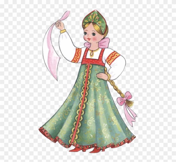 Кукла в русском национальном костюме рисование