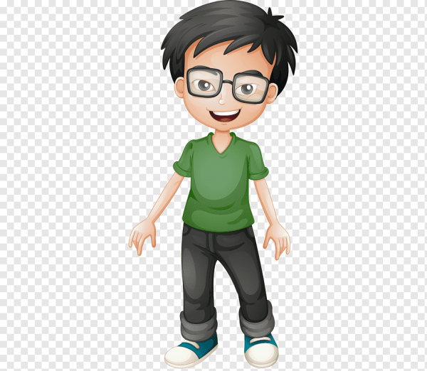 Мультяшный мальчик в очках