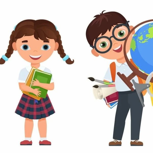 Учениеки мальчик и девочка