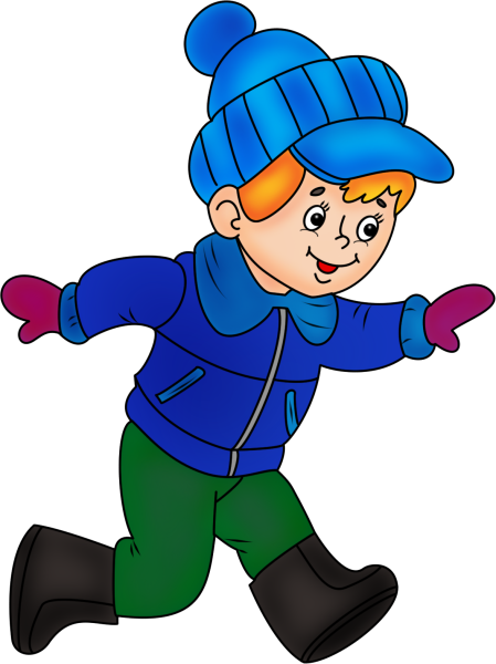 Мультяшный мальчик в зимней одежде