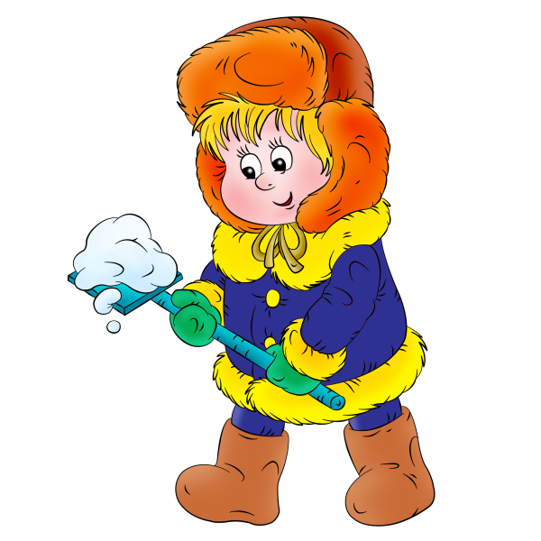 Дети зимой клипарт