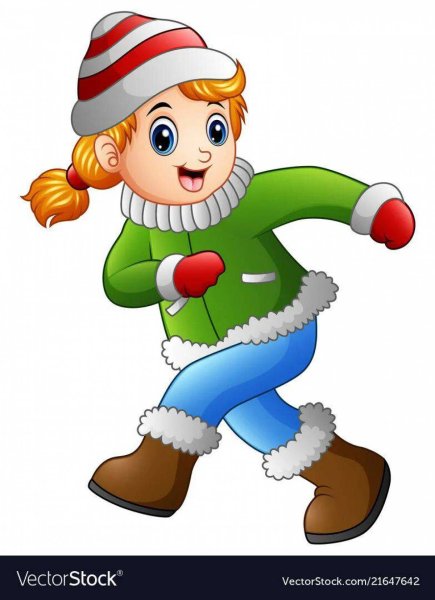 Мальчик зимой мультяшный