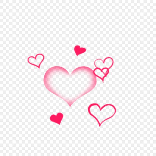 Сердечки на прозрачном фоне