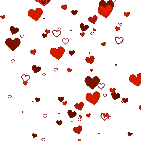 Сердечки на прозрачном фоне
