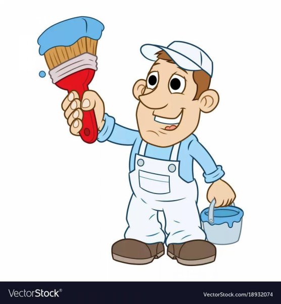 Маляр на прозрачном фоне