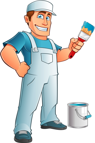 Маляр на прозрачном фоне