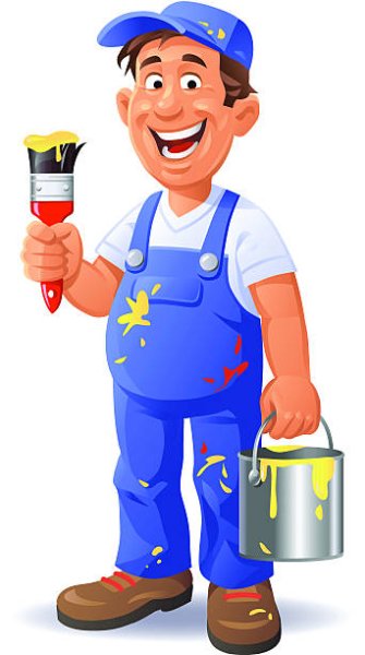 Маляр на прозрачном фоне