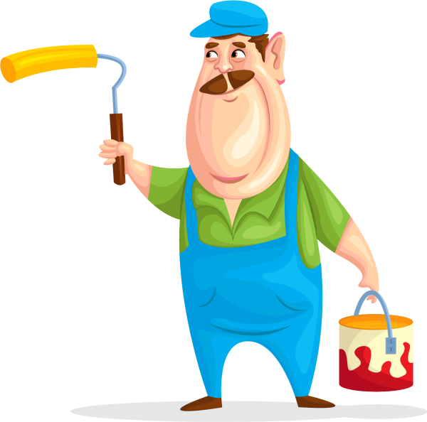 Маляр на прозрачном фоне