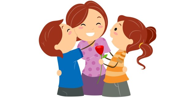 Мама с ребенком на прозрачном фоне