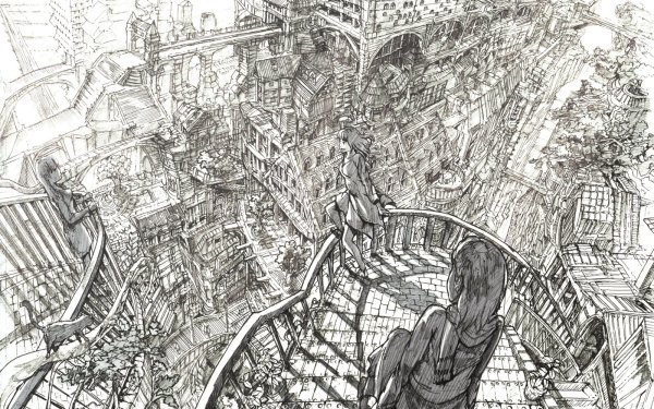 Фантастический город в графике