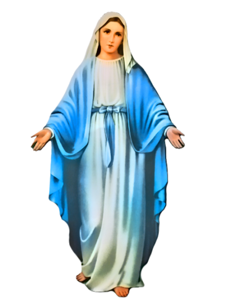 Дева Мария на белом фоне