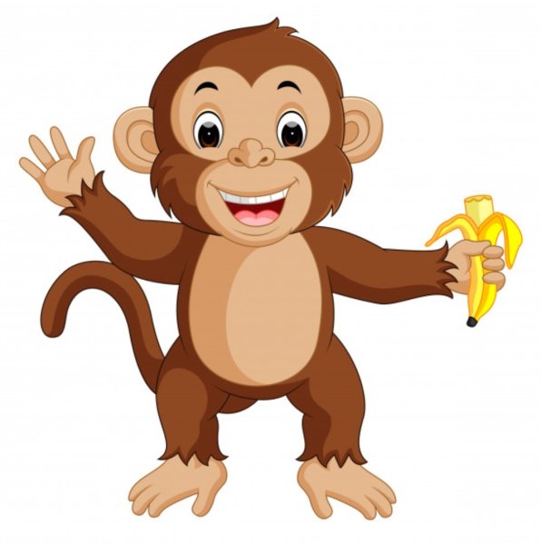Обезьяна мультяшный на белом