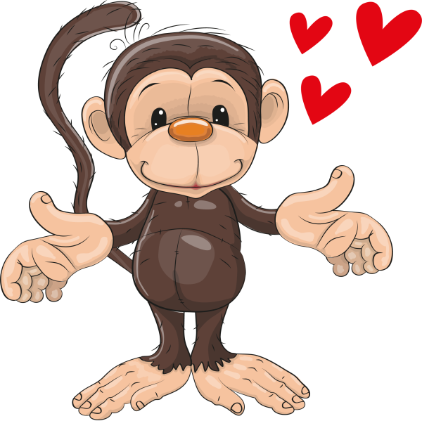 Обезьяна на прозрачном фоне