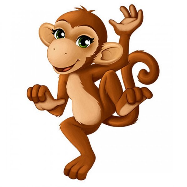 Обезьяна рисунок на прозрачном фоне