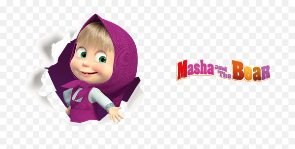 Маша и медведь на прозрачном фоне