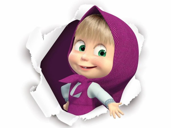 Маша и медведь н а Беклом фоне