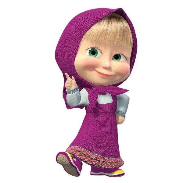 Маша и медведь Маша на белом фоне