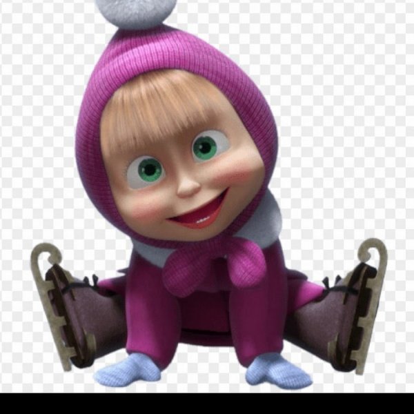 Маша и медведь на белом фоне