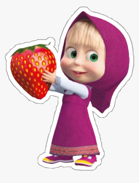 Маша и медведь на белом фоне