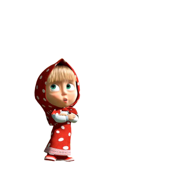 Маша и медведь Маша на белом фоне