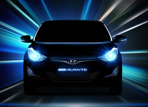 Фары Элантра 2021 в темноте