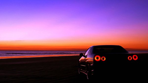 Nissan Skyline GTR r34 закат