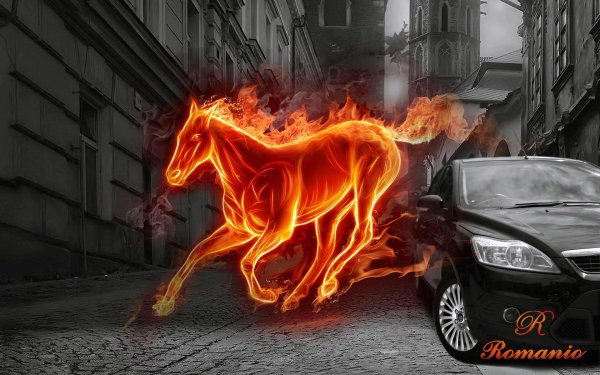 Пламя на машине