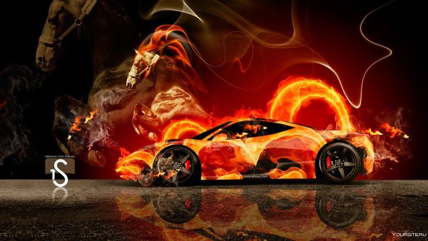 Гоночные машины в огне
