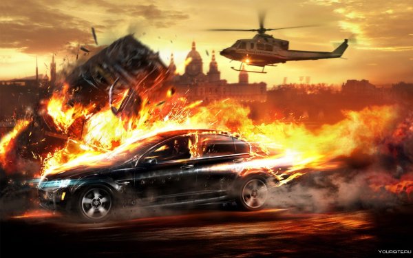 Машина в огне