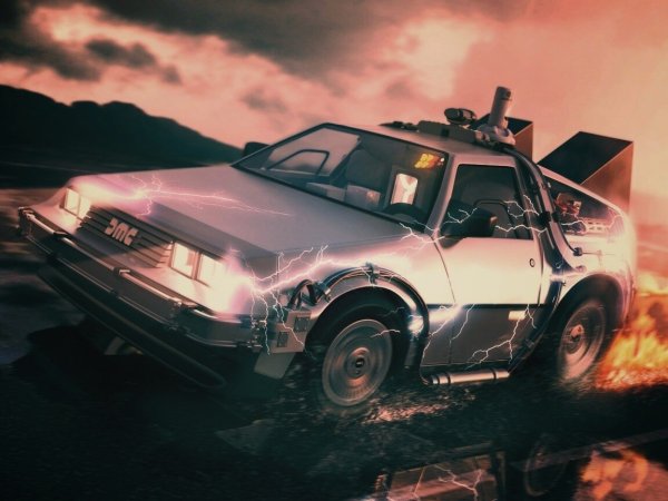 Делориан в пустыне