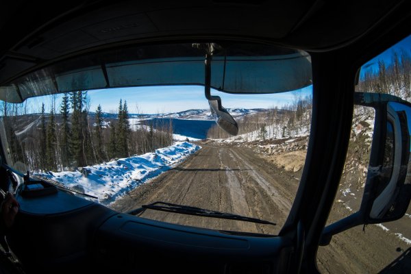 Вид из кабины фуры