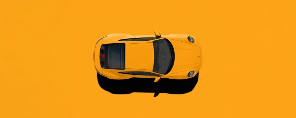 Машина на желтом фоне