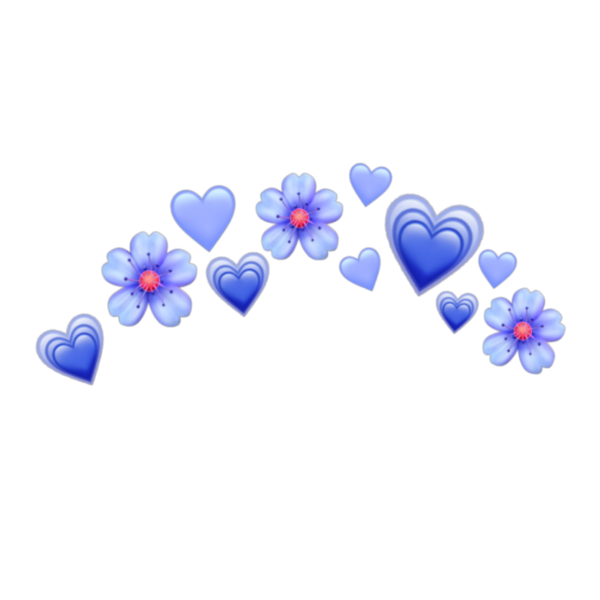 Синие сердечки над головой