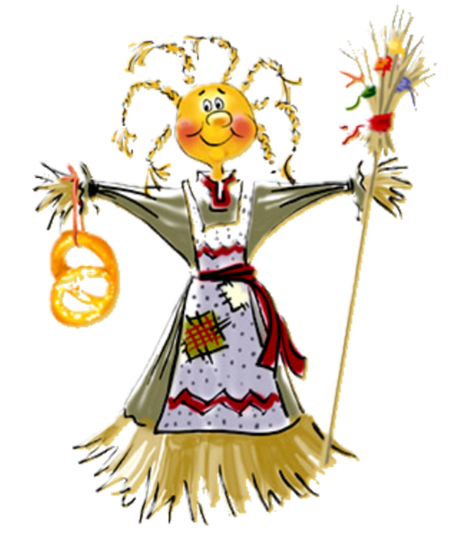 Чучело Масленицы на прозрачном фоне