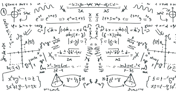 Математические вычисления на белом фоне