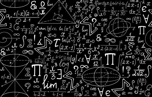 Математические формулы на черном фоне