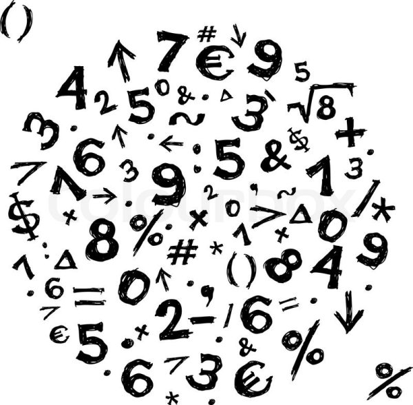 Математические символы и цифры