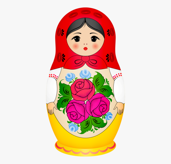 Матрешка на белом фоне