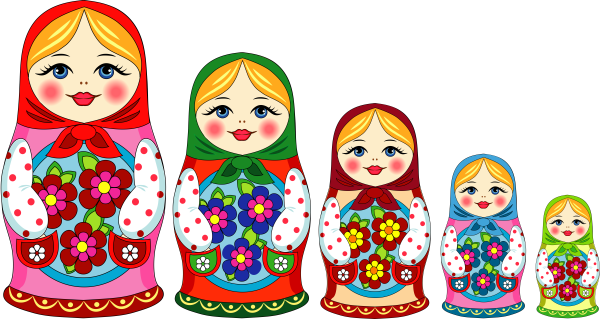 Матрешка на белом фоне