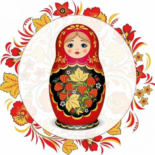 Фон для матрешек Хохлома