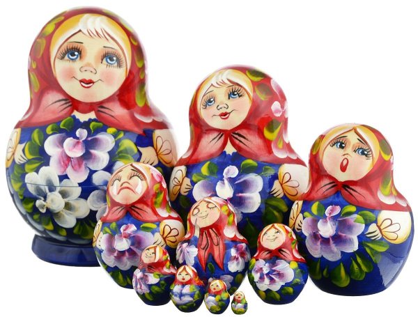 Матрешка на прозрачном фоне