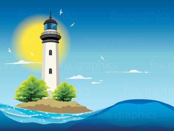 Маяк иллюстрация
