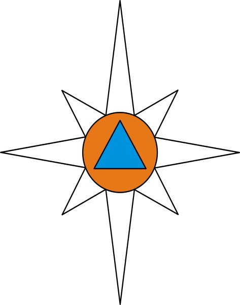 Знак МЧС роза ветров