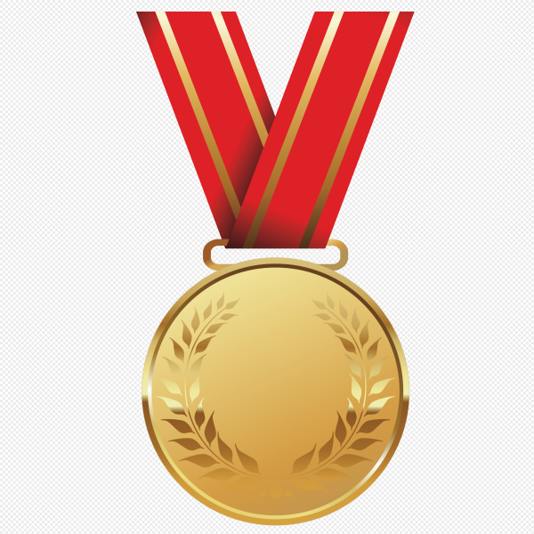 Золотая медаль с лентой