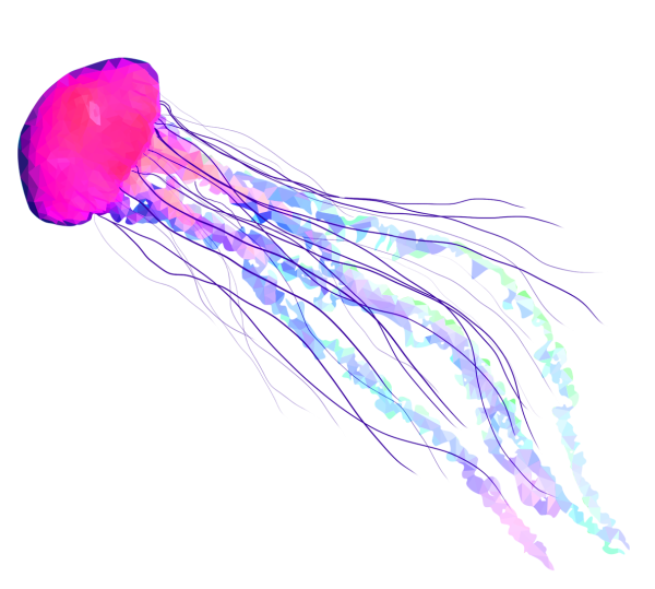 Медуза на прозрачном фоне