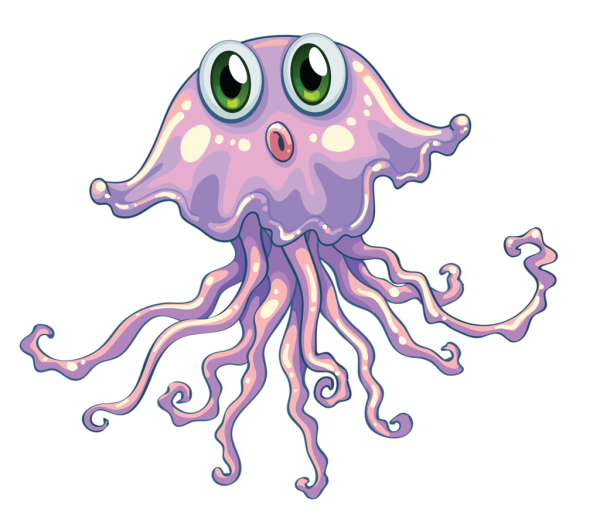 Морские обитатели на прозрачном фоне