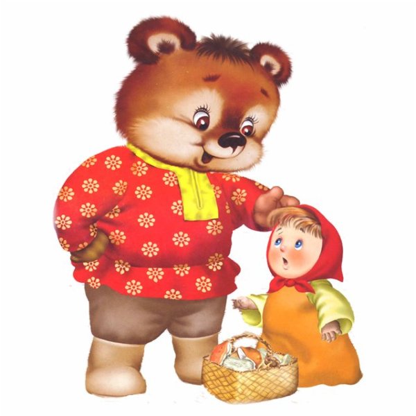 Медведь сказочный на белом фоне