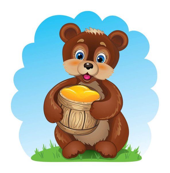 Мишка с бочонком меда